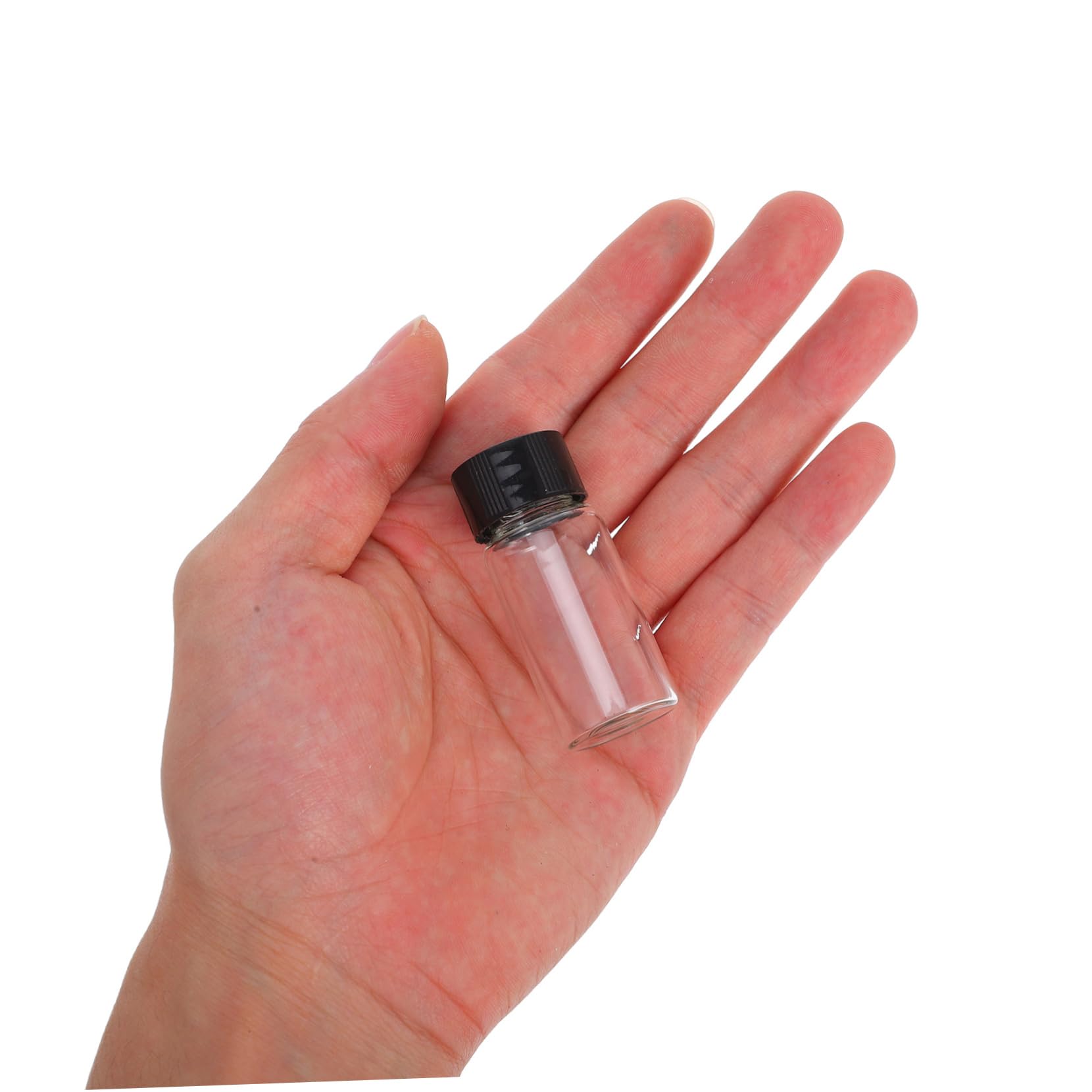 PRETYZOOM 100stücke Glasfläschchen mit Schraubverschluss Klarglasflaschen Leere Probenfläschchen Leichte Auslaufsichere Glasbehälter mit Deckel für Ölproben und Reagenzien