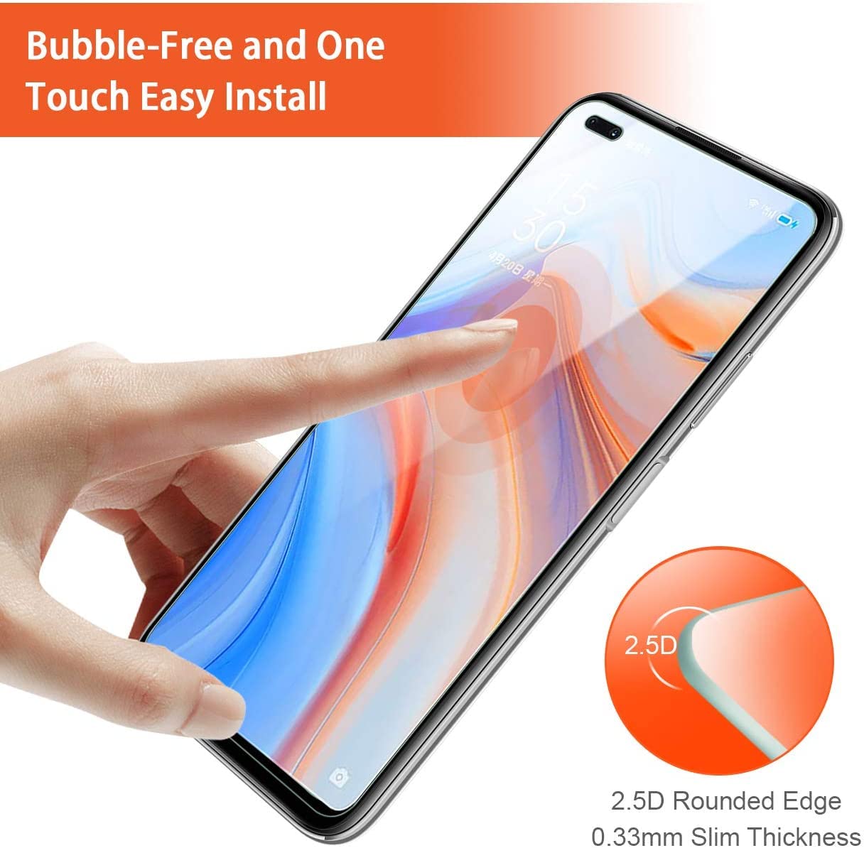 IVoler 3 Pezzi Vetro Temperato Per Oppo Reno 4Z 5G / Reno 8 Pro 5G, Protezione Schermo 9H Anti-Graffio, Trasparente E Senza Bolle