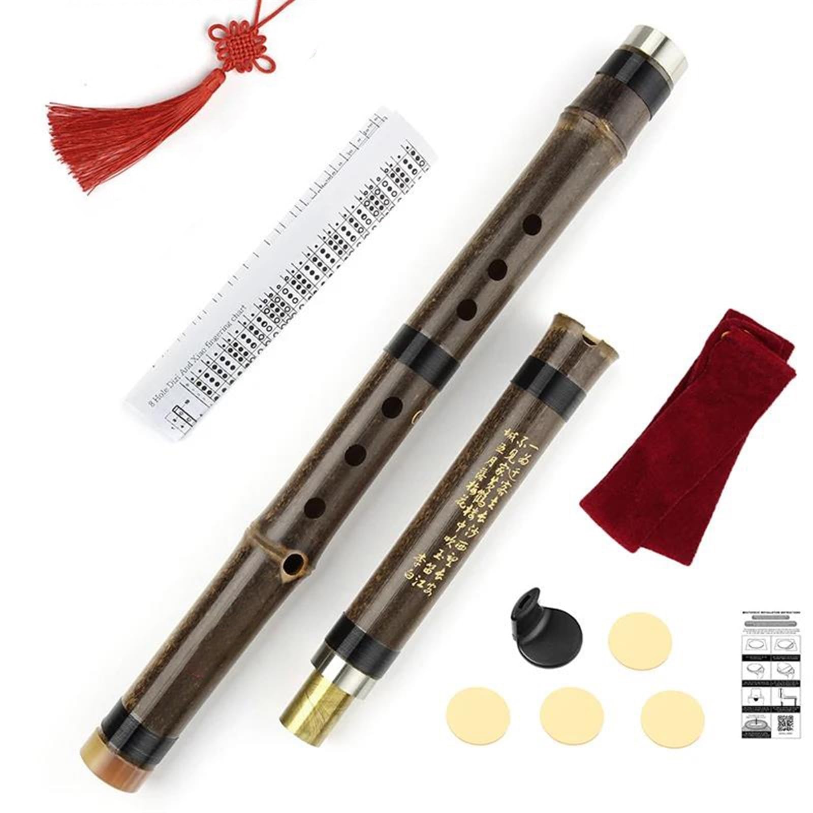 Dizi Bambusowy Flet Klawisz G Lewa Ręka Chiński Flet Bambusowy Xiao Dęty Drewniany Pionowy Tradycyjny Instrument Muzyczny Flauta Ręcznie Robiony Profesjonalista