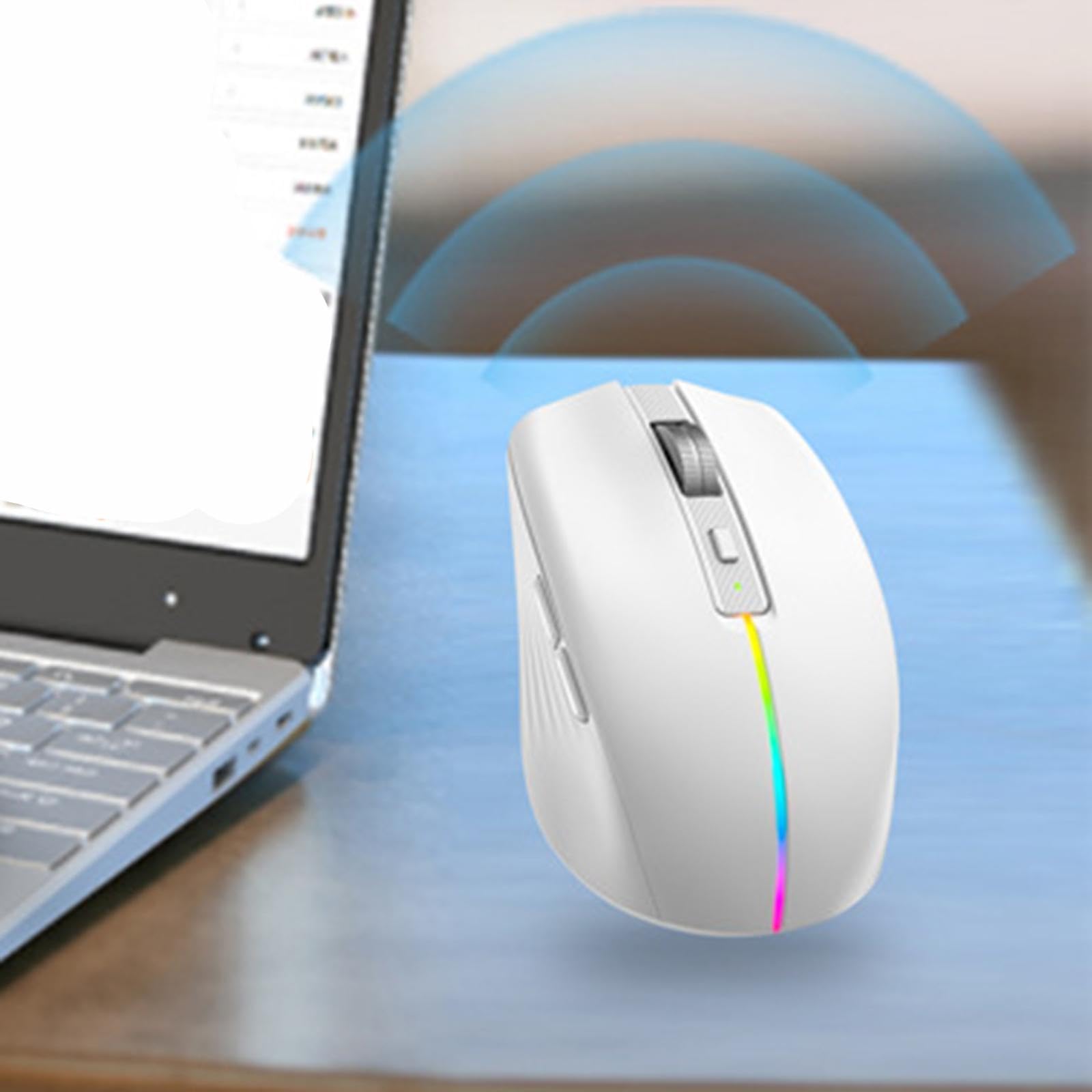 Souris Voix Intelligente Souris Ergonomique Intelligente Souris Contrôle Vocal Souris pour Ordinateur Portable Commande par Bouton Personnalisée Adapt, Blanche