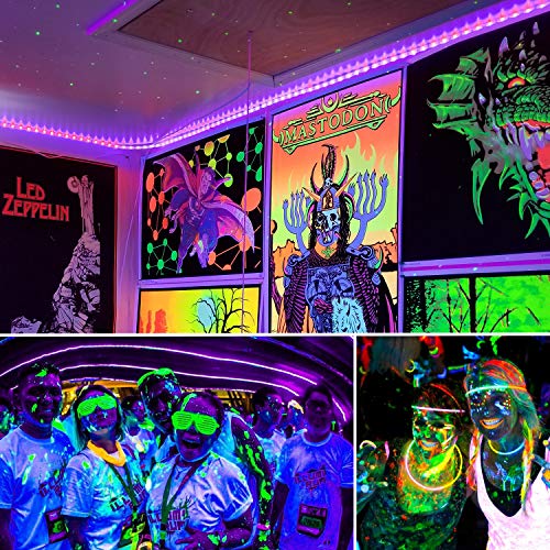 Image of Black Lights 20FT 360LEDs Blacklights LED Strip, Tape Lights, 12V Flexible Purple Blacklight Fixtures, LED Ribbon for Stage, Fluorescent Glow Party, Bar, Indoor Dance,Gallery