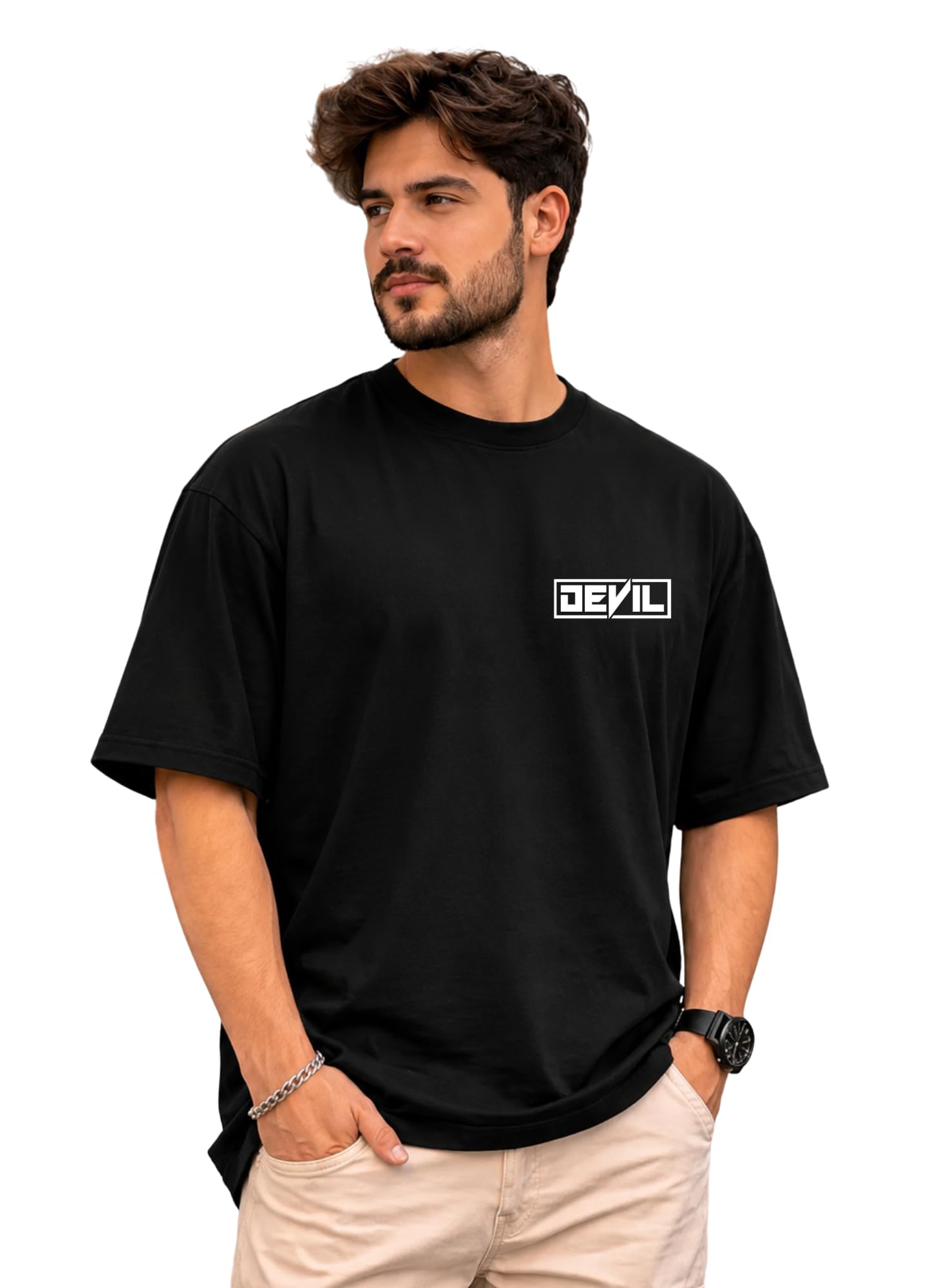 Oversized T-Shirt for Man Printed Cotton Blend Half Sleeves Tees-picture-15