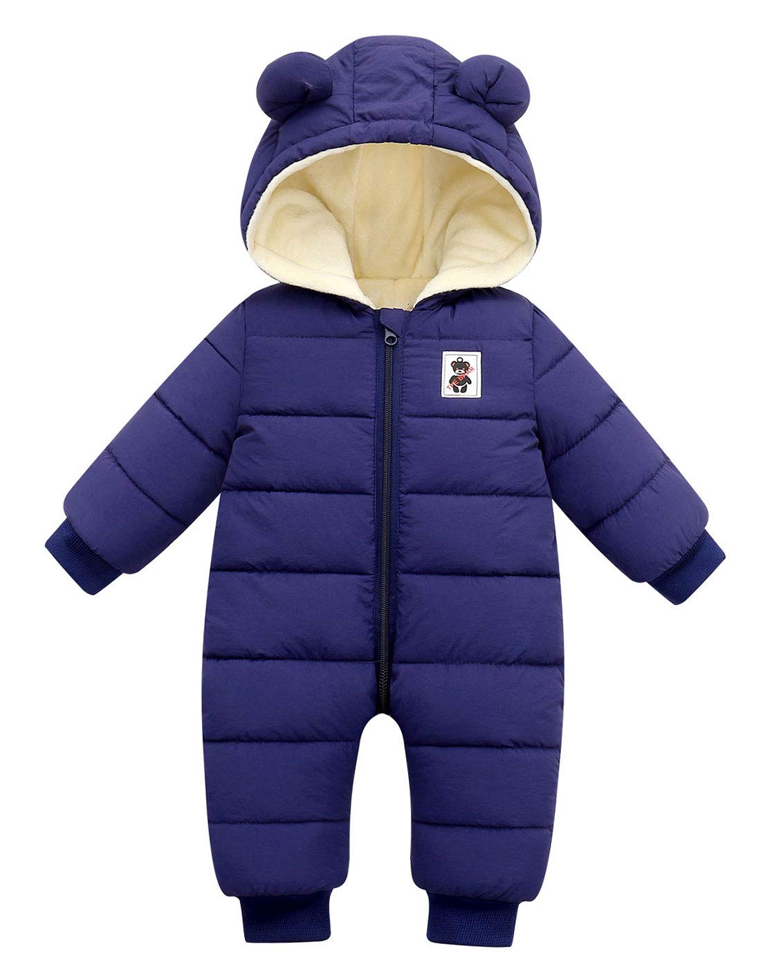 Happy Cherry Baby Winter Overall Mit Kapuze - Warmer Schneeanzug 0-24 Monate