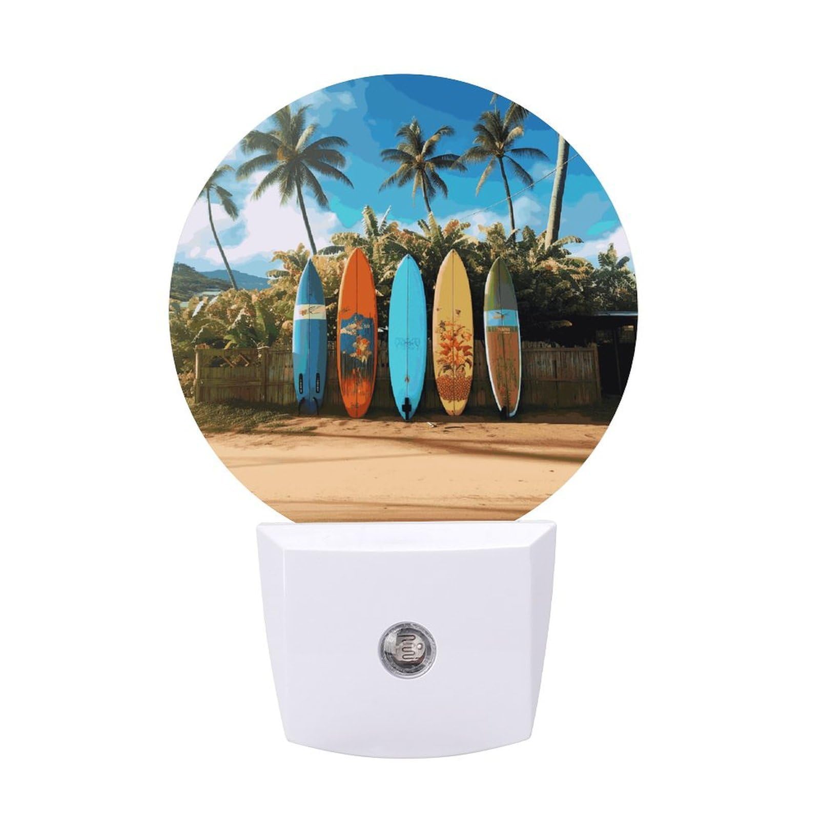 FekiLoot - LED Night Lights for Wall Decor, Ambient Lighting with Light Sensors, Soft Night Light for Sleeping, Warm, Automatic, Surfboard, Surfboard, Night Light for