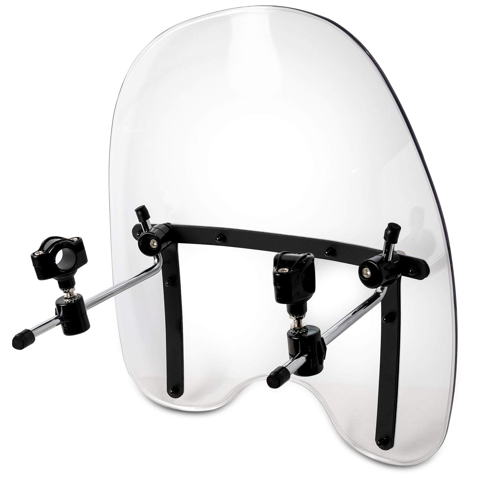 Motorrad Windschutzscheibe Windschutzabweiser fit für Harley Suzuki Honda Shadow Yamaha Kawasaki Cruiser Standards (Weiß, 17 inch)