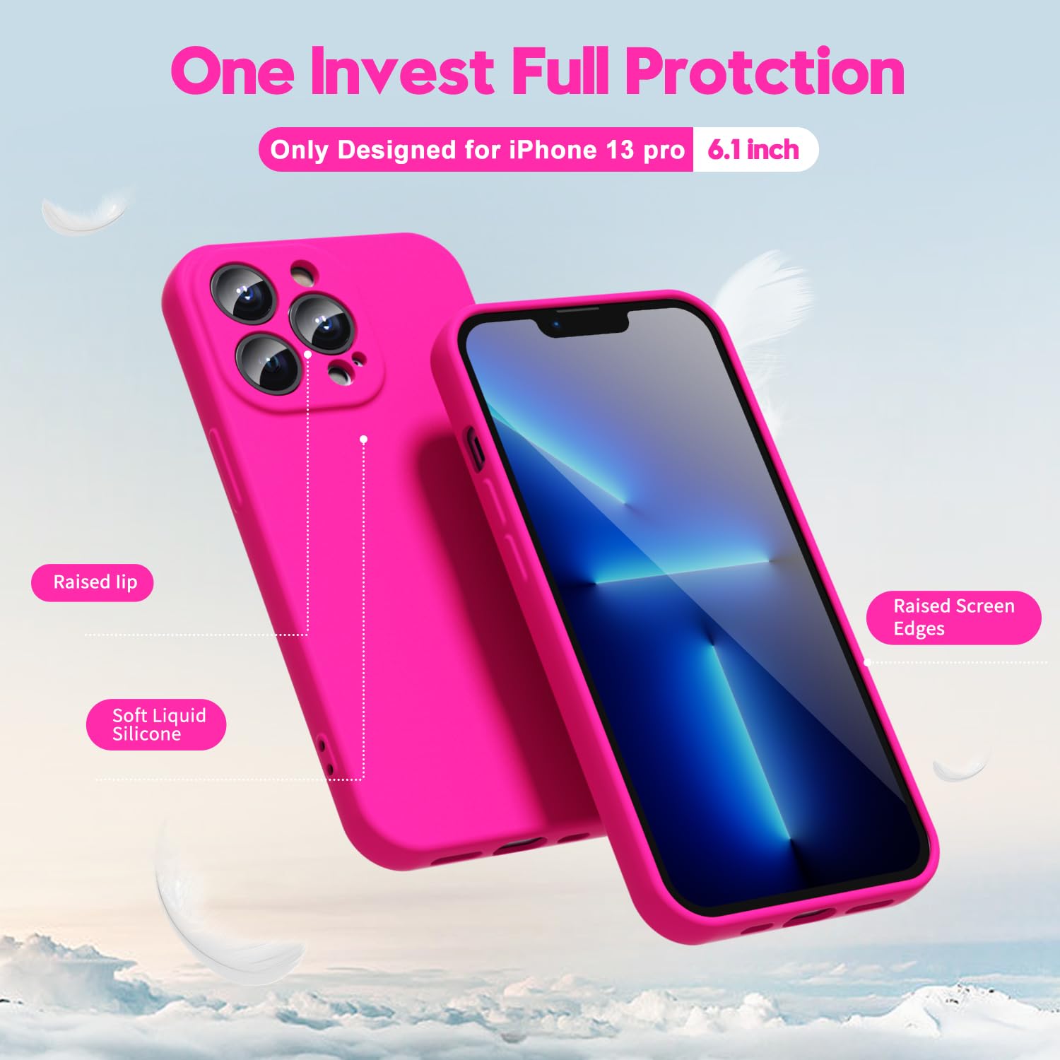 oakxco for iPhone 16 Pro Max Case Liquid Silicone, Soft Rubber Gel Elegant Aesthetic Basic Simple Cover, Cute Thin Slim TPU Matte Solid Color Plain Smooth Case for Women Girl, Light Pink — view 996