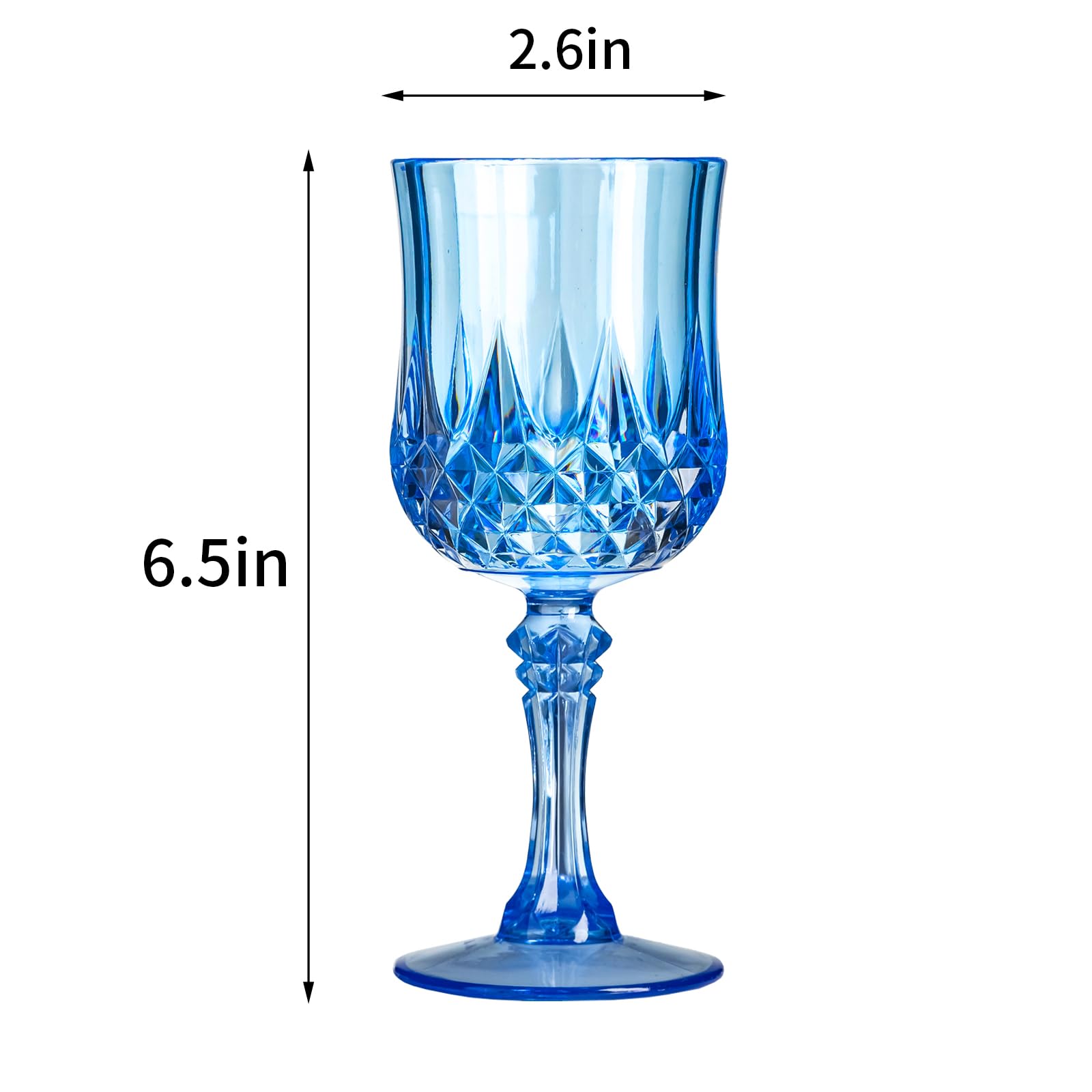 XKXKKE 48 bicchieri da vino in plastica blu, calici in plastica blu per feste, bicchieri blu per ricevimenti di nozze, forniture per feste di grande evento