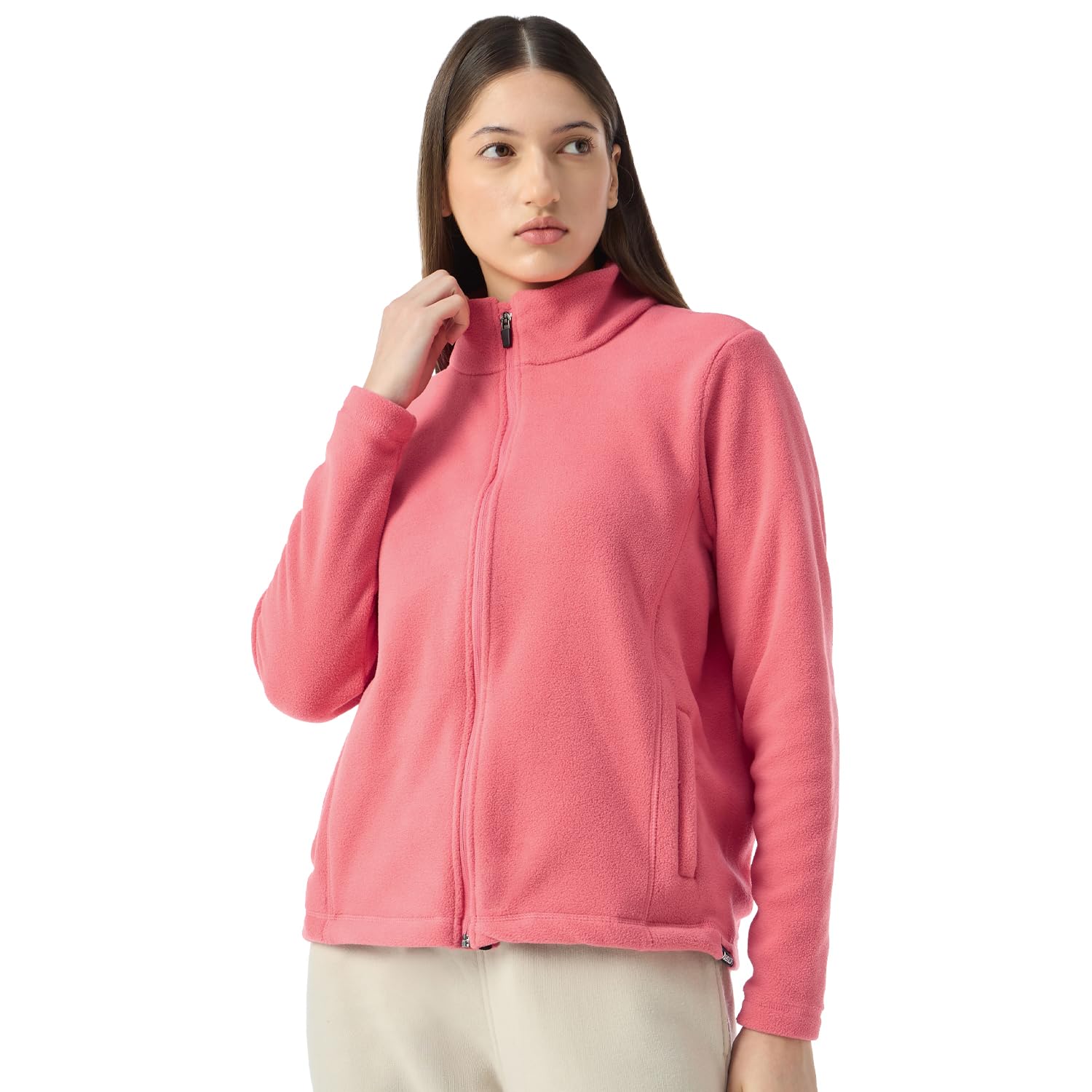 Highneck Jacket for Women Full Zipper Top Wear for Women Lightweight Sweat Shirt Woman Stylish Jacket for Womens Full Zipper Anti Pilling Pullover