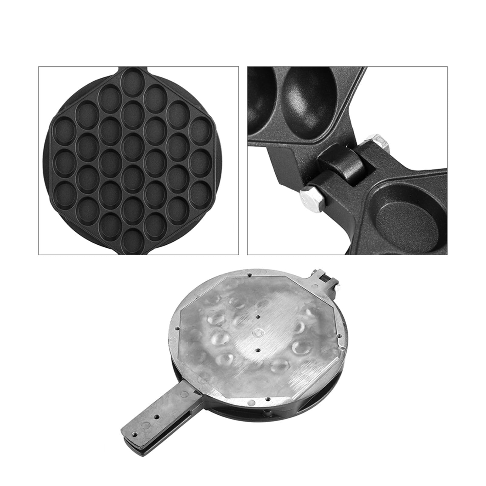 Bubble Waffle Maker, Cocina Antiadherente Huevo Bubble Placa para Hornear Doble Cara Bubble Waffle Maker con Mango para Uso doméstico en la Cocina