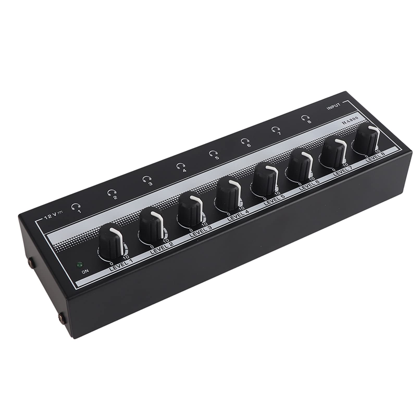 Amplificatore per Cuffie 8 Canali, Amplificatore Stereo Portatile in Metallo Mini Amplificatore per Cuffie per Studio Palcoscenico da 100 a 240 V