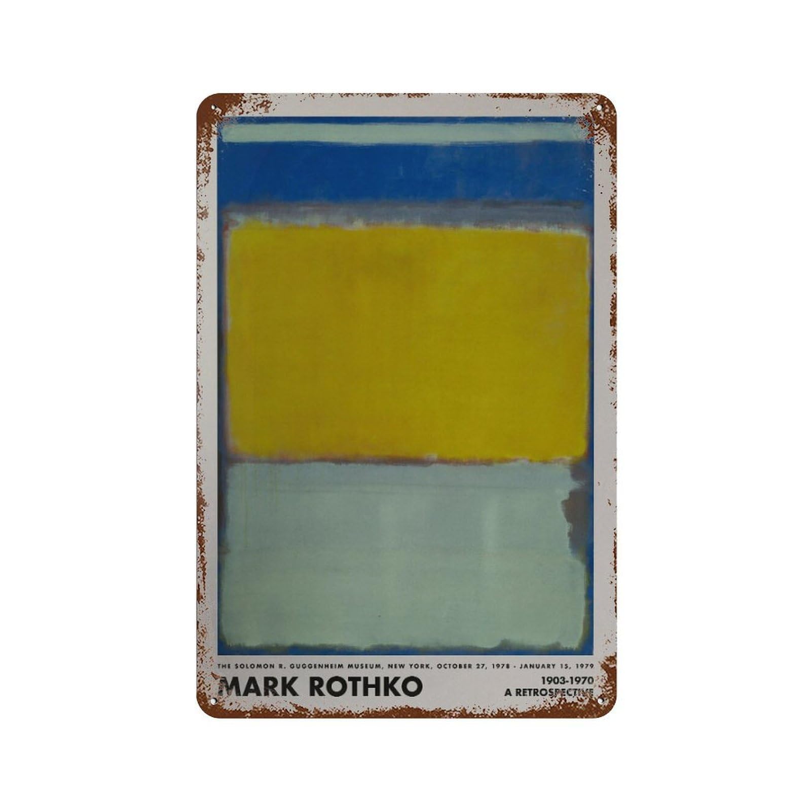 xiaoxiaoshen Rothko Exhibition Gallery Wall Decor Art Metal Tin Poster Modern Home Decor Art Home Bar Shop Decorations Vintage Sign 30x20cm
