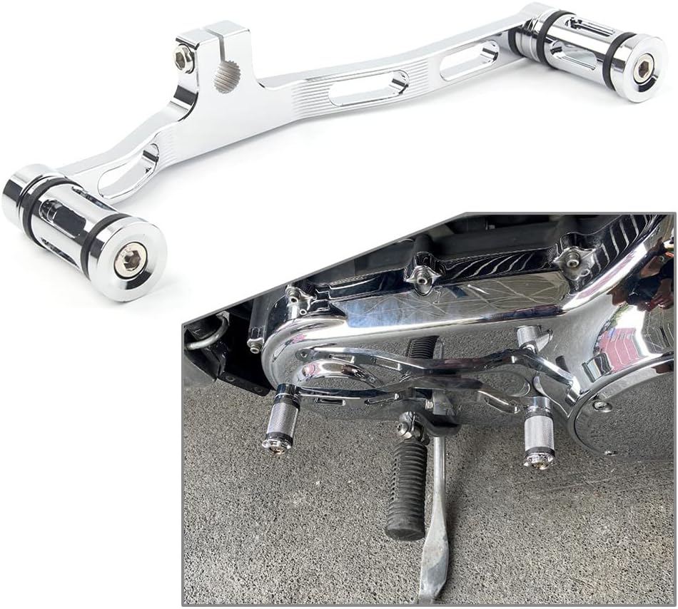 Cnswee6 Motorcycle Brake Clutch Front Rear Gear Pedal Shift Lever Set Shifter Foot Pedals Footrest for Harley Dyna 1991-2017 FXD with Mid-Controls, Chrome