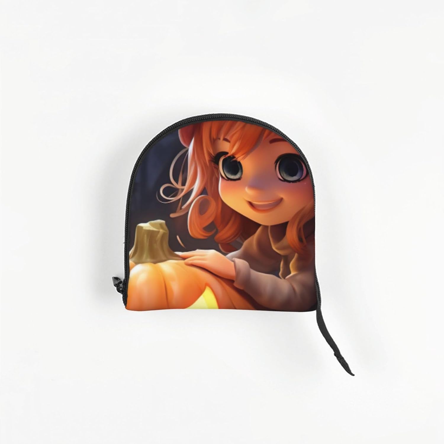 Halloween Cute Pumpkin Print Portable Foldable Shoulder Bag for Travel,with Collar Hook and Handle Pad,Cute Stylish Design