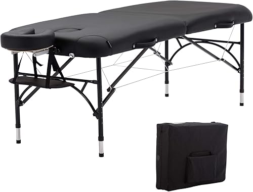 Artechworks Mesa de masaje portátil ligera de 30 pulgadas de ancho, cama de tatuaje con patas de aluminio, (cojín de espuma de 2.56 pulgadas de