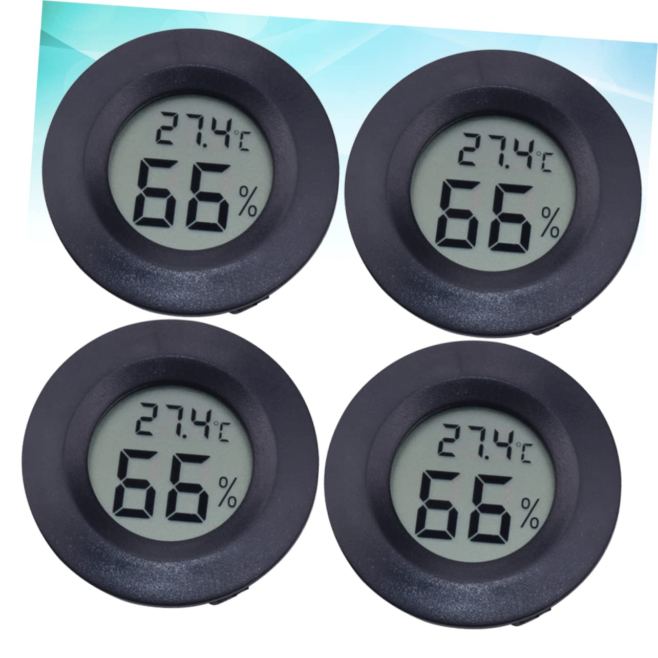 ifundom 3 Set Termometro Misuratore di umidità Digitale Terrario Accessori per Rettili Monitor di umidità Interna Misuratore di umidità per Piante Black 4 Pezzi*3