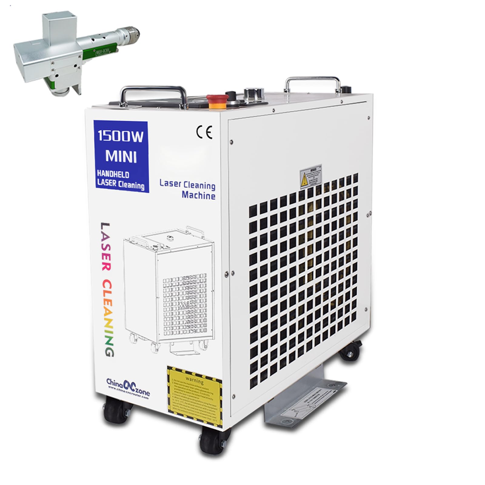 Oabduz 1500W Cleaning Machine Double Pendulum Head Industrial Metal Cleaner Scan Width 11.8x11.8''(300X300MM) for Metal Rust, Oil Paint Removal US STOCK