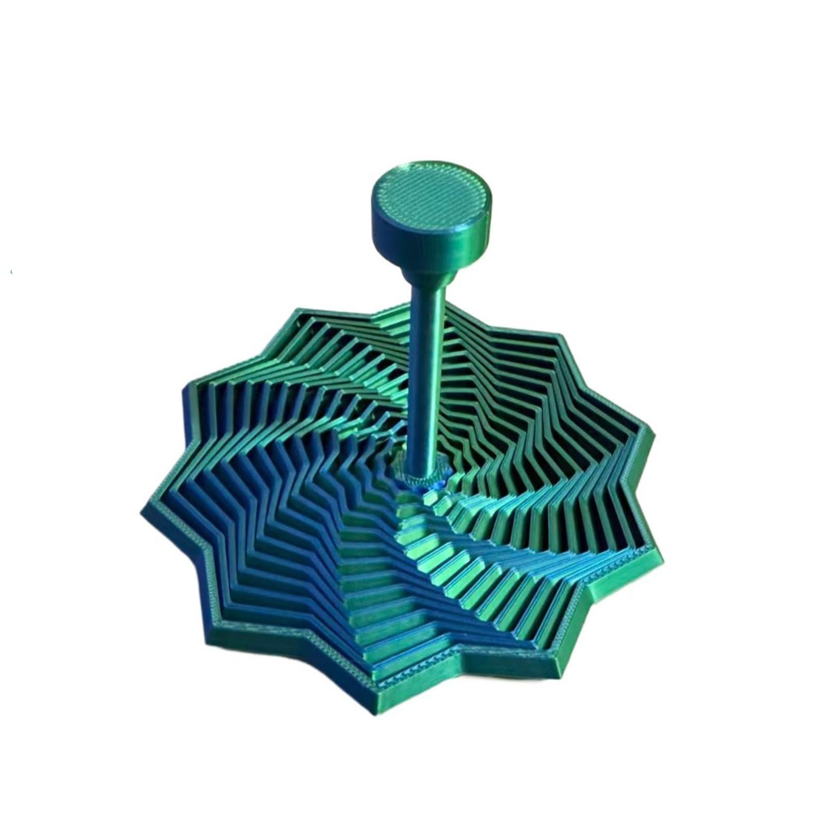 3D Printed Fidget Toy Expanded Sensory Fidget Star with Handle Fractal Star Shaped Hand Spinner Hexagonal Decompression Sensory Rotating Spiral Stress Relief Toy Office Desk Toys for Focus Relaxation