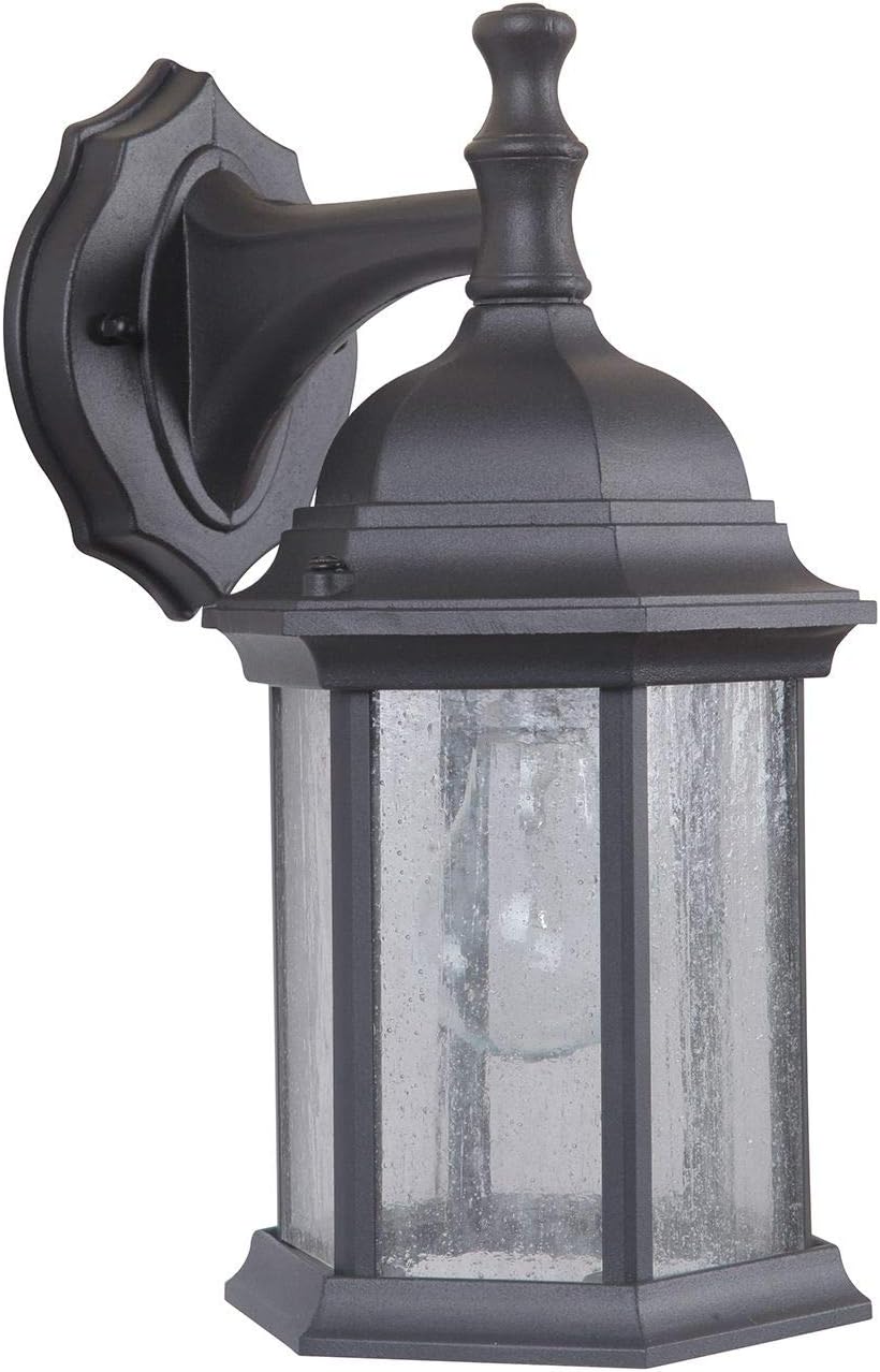 Craftmade Z294-TB-CS Hex Style Outdoor Wall Sconce Lighting, 1-Light, 100 Watt, Textured Matte Black (12" H x 7" W)