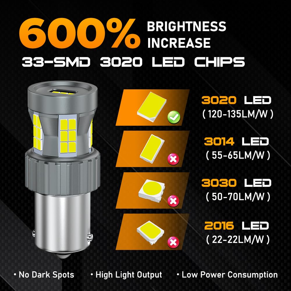 1156 BA15S P21W Lampadine LED 23W 12V Super Luminoso Bianco Canbus Sensa Errore Anti Hyper Flash 1141 7506 1003 Luce di Retromarcia Luce del Freno Luci di Posteriori Luci di Diurne, 2 Pezzi