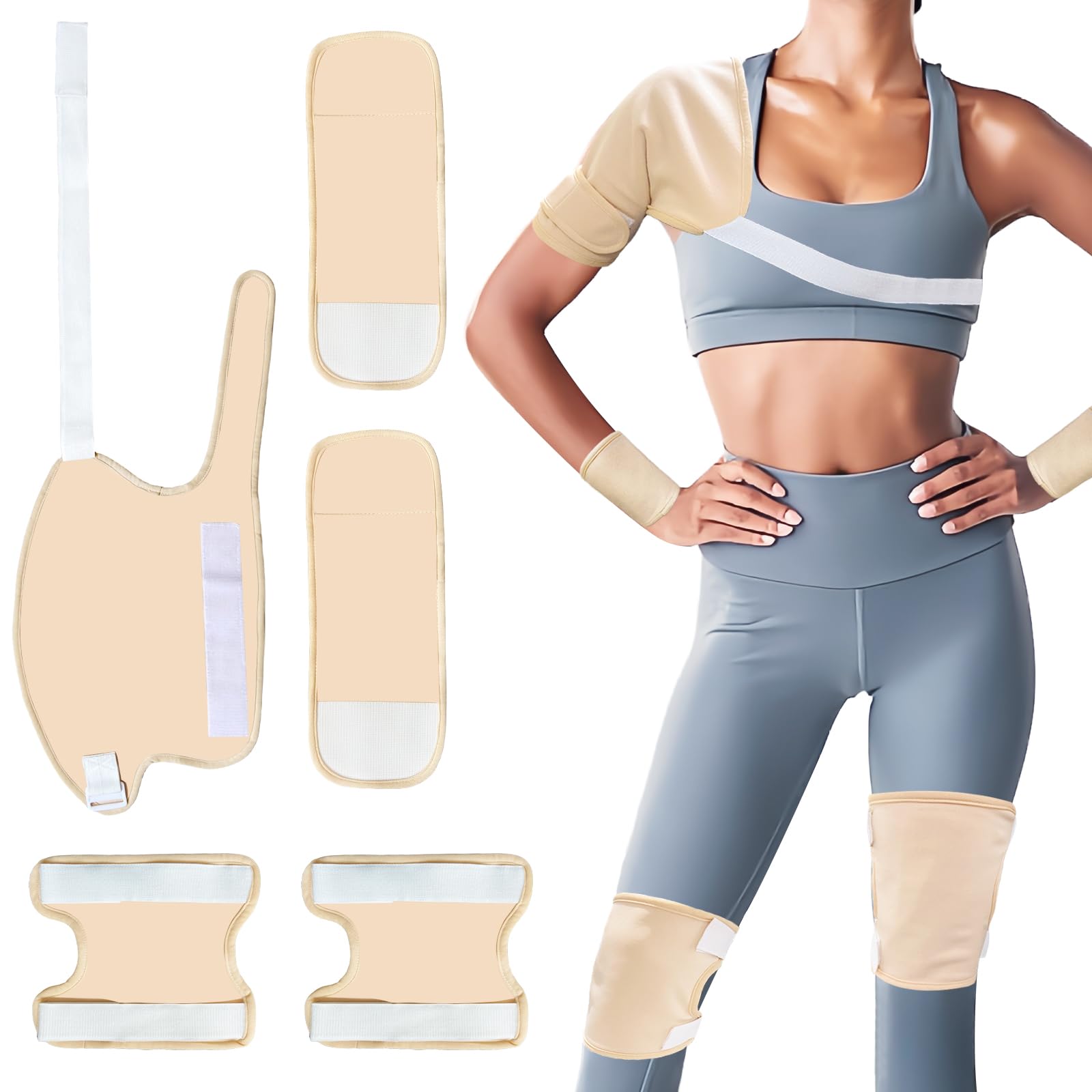 Castor Oil Pack Wrap for Shoulder,Knee,Ankle&Feet,100% Organic Cotton Castor Oil Packs for Joints,Reusable Organic Flannel Cloth for Castor oil,Adjustable Elastic Strap,Anti-Leak&Machine washable