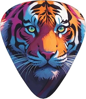 Guitar picks 12 pieces WZYWHJ Neon Tiger Stripes Prints comfortable feel clear tone moderate thickness suitable for guitar and electric guitar