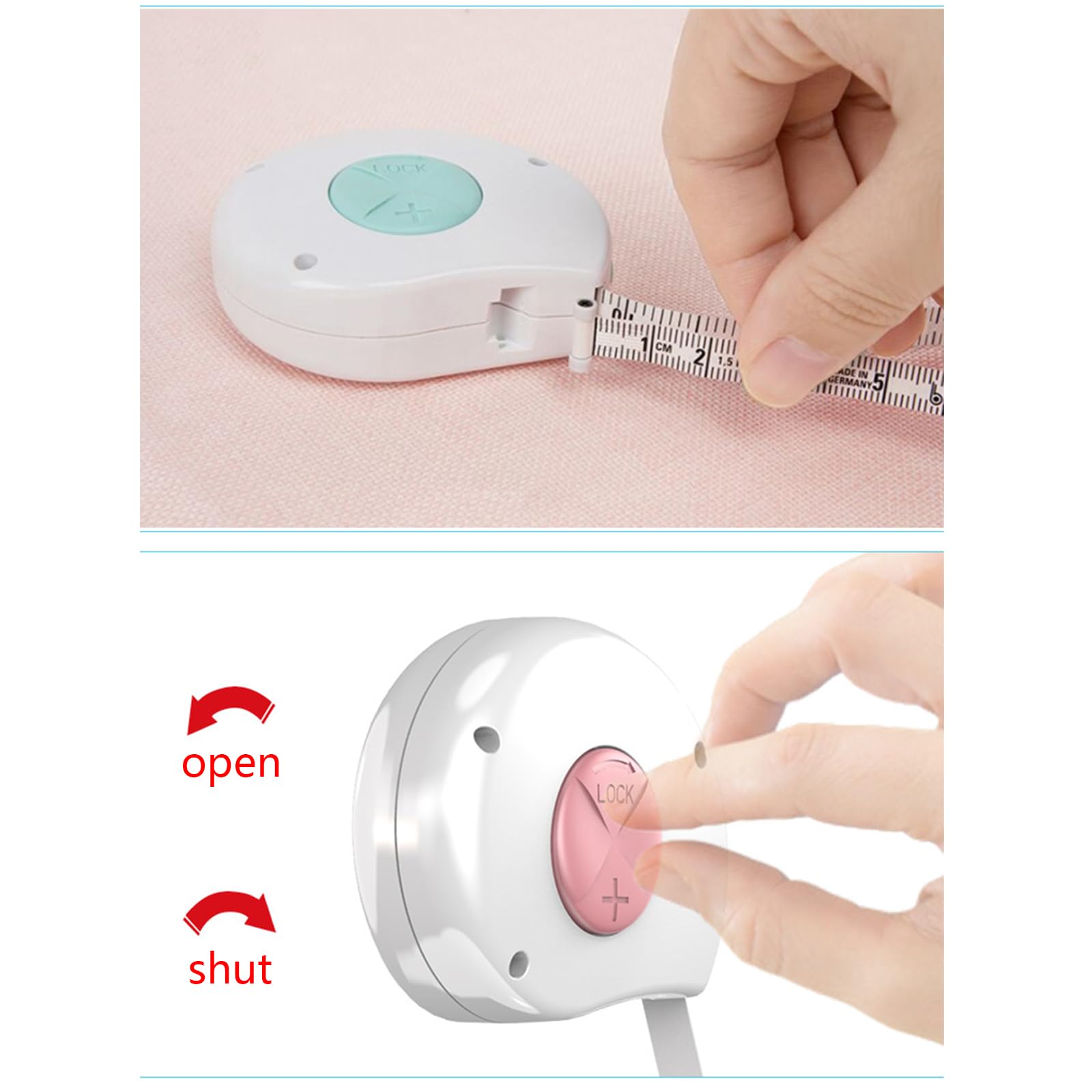 Cinta métrica, cinta métrica, regla compatible con Bluetooth con medición dirigida Cinta suave apta for el control del cuerpo Pérdida de peso Cinta métrica corporal retráctil Cinta de coser(Blue)