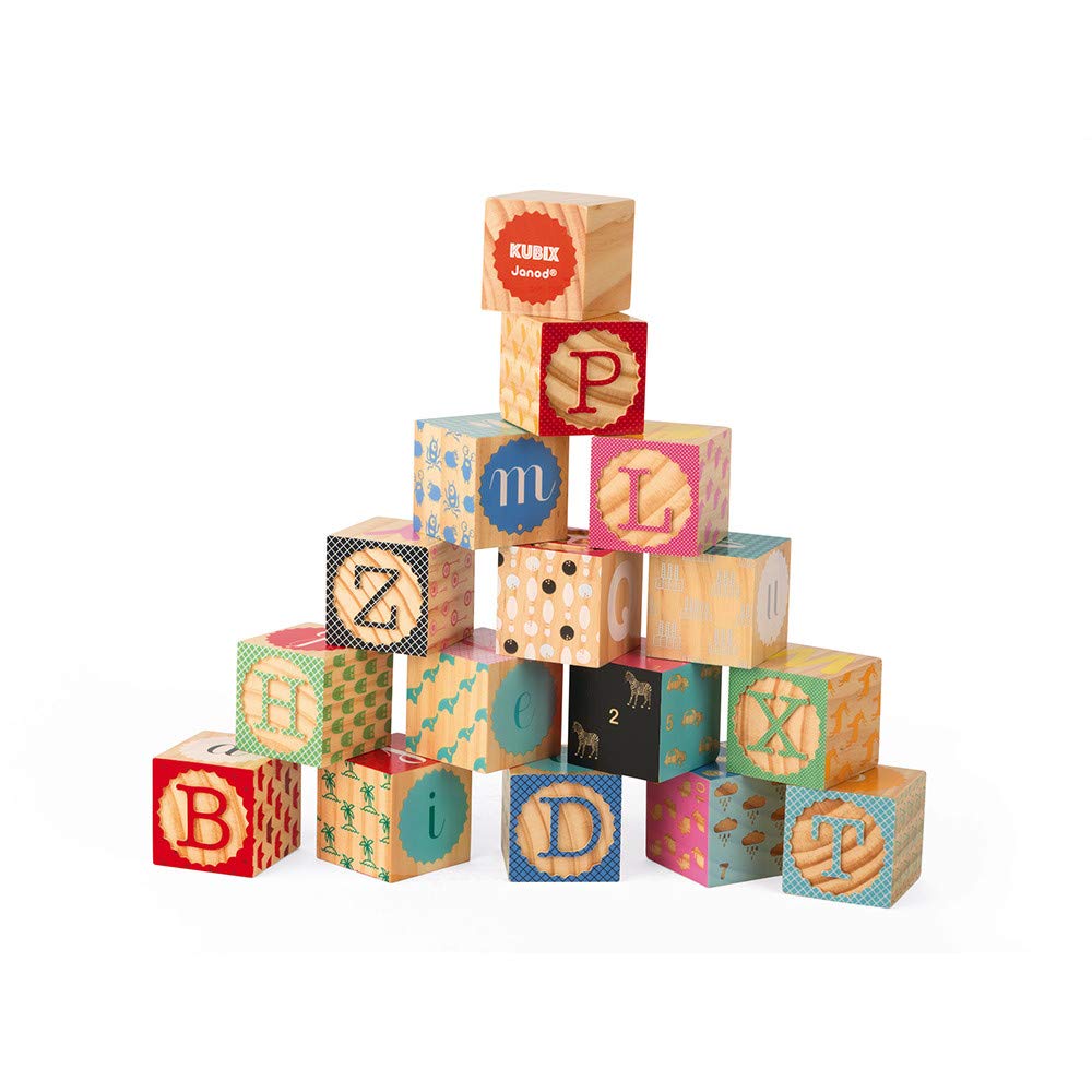 **abc‪各1つꔛ‬♡いろんなmini box風♡** Amazon.com: Janod Kubix 16 Wooden Alphabet and Numbers Blocks