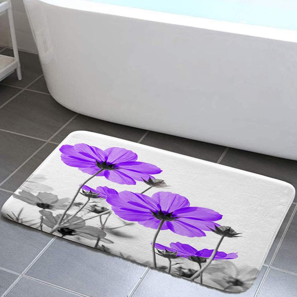 MERCHR Pink Bathroom Rugs Mat, Cute Daisy Flower Elegant Wildflower Design Farmhouse Bath Rugs, Unique Floral Door Mats, 19 X 31 Inches