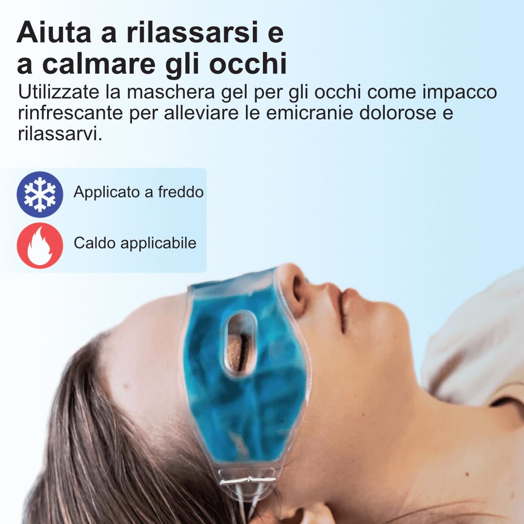 BeeVines Maschera Gel per Occhi, 2 Confezioni Maschera Ghiaccio Occhi a Caldo e a Freddo, Maschere per Uomini e Donne, Freddo Riutilizzabile Per Blefarite, Occhi gonfi