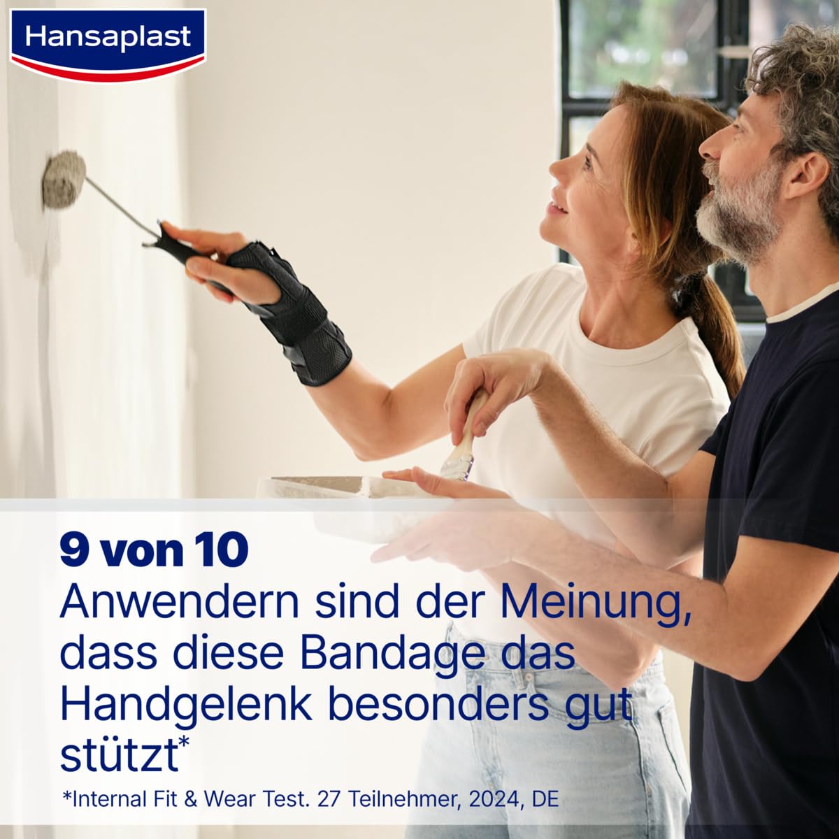 Hansaplast Protective stabilisierende Handgelenk-Bandage, Hangelenkschoner unterstützt & entlastet das Gelenk, Handgelenkstütze fördert die Regeneration, Unisex