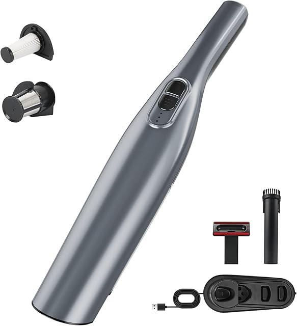 SUPAREE Car Vacuum Cleaner Portable Cordless Vacuum Cleaner Handheld with Charging Base Rechargeable Lightweight 85W Powerful Suction Quick Clean for Caravan Office House Sofa Pet Hair