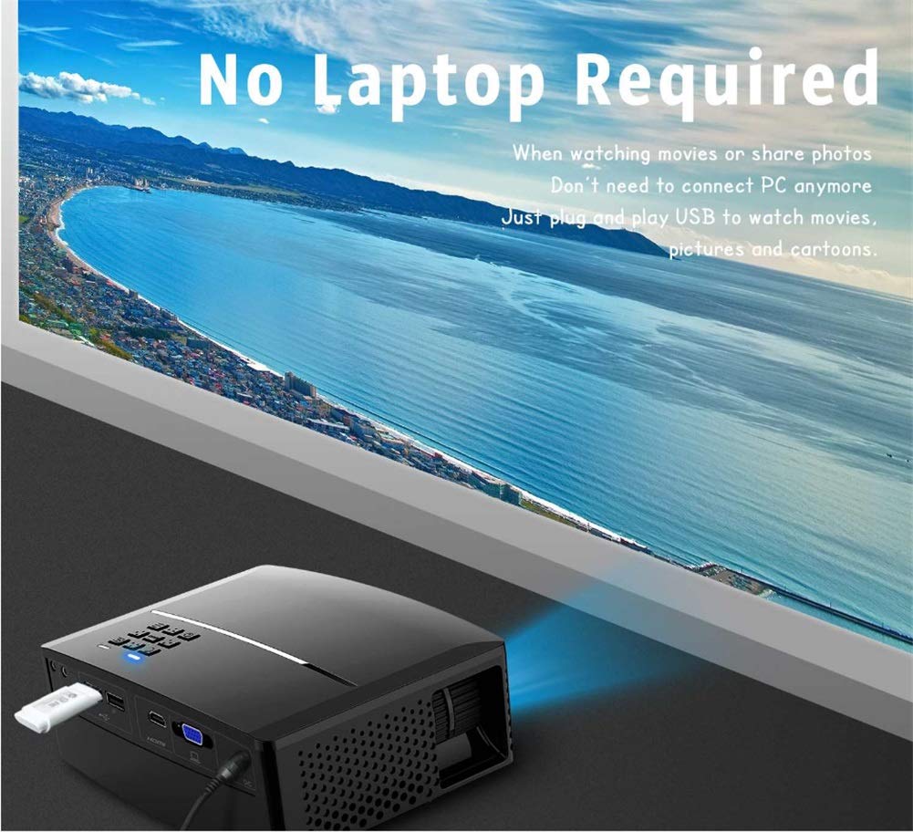 Proiettori Videoproiettore Proiettore LCD 1800Ansi Lumen Full HD 1920 x 1080P LED LCD per Home Theater per Home Theater Entertainment, Feste, Giochi