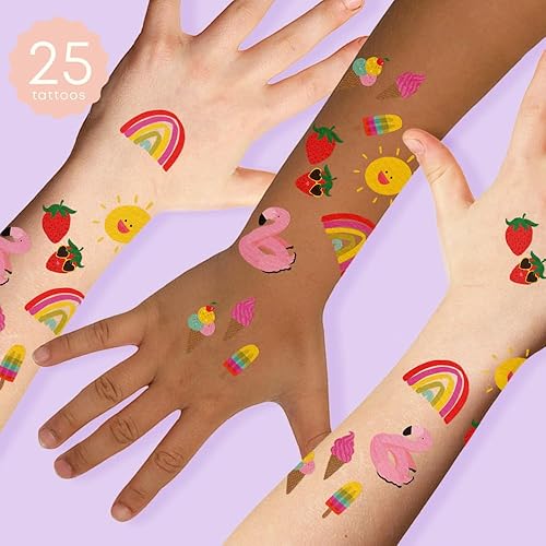 Miniatura 1 de Flash Tattoos Tatuajes temporales de diversión de verano  25 tatuajes para niños  Recuerdo de fiesta tropical, decoración de fiesta infantil en la