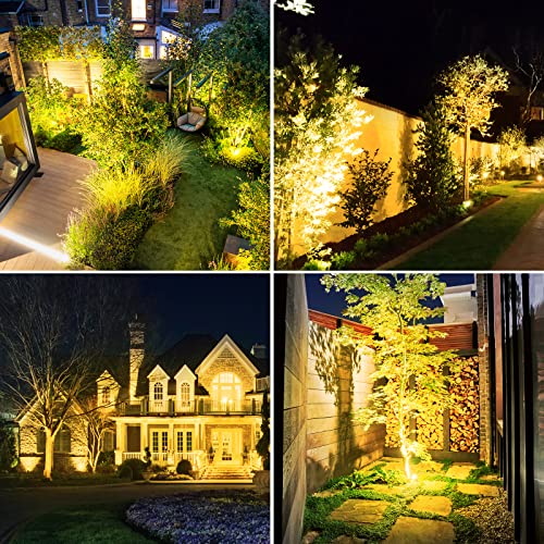 T-Sunus 2W Solar Spotlights Warm White, Solar Lights Outdoor Ip65 Waterproof Solar Security Lamps, Double Head Landscape Lights For Flag Tree Garage Deck Garden Wall Backyard #TOP7