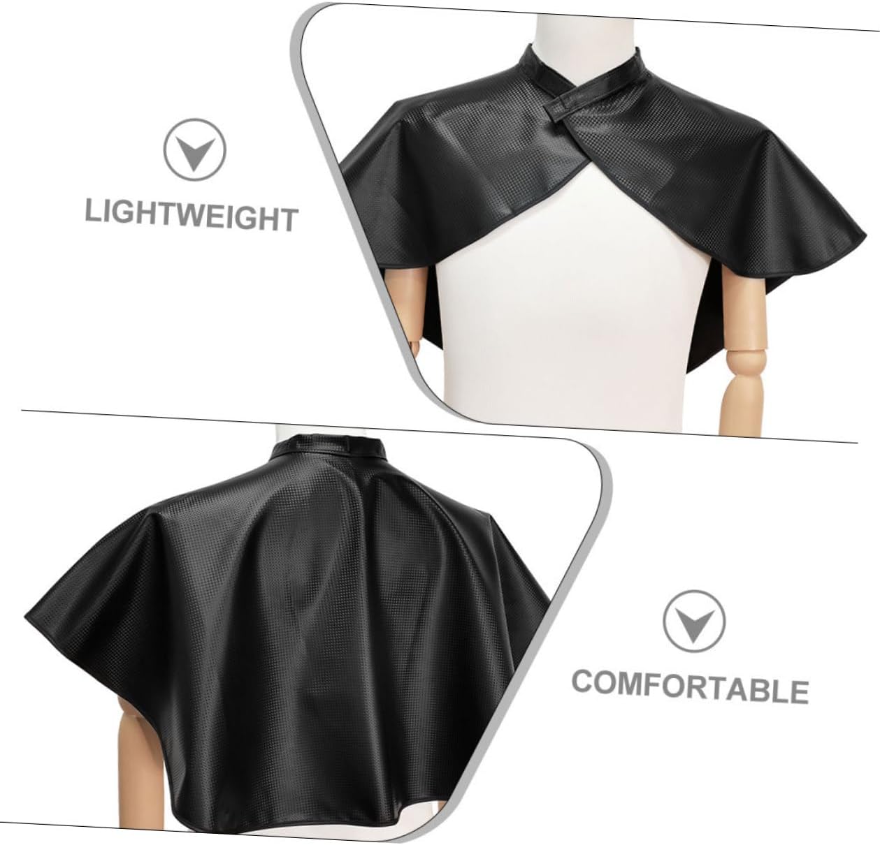 Waterproof Hair Coloring Cape 2pcs Black Salon Barber Apron Haircut Smock for Styling and Dyeing