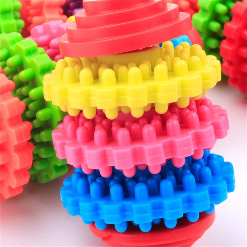 MU Durable Salud Engranaje Goma Dentición Dientes de Goma Mascota Perro Gato Juguetes Mascota Dental Perlopista Perro Masticar Juguetes para Pequeños Perros S Suministros para Mascotas,7 Colores