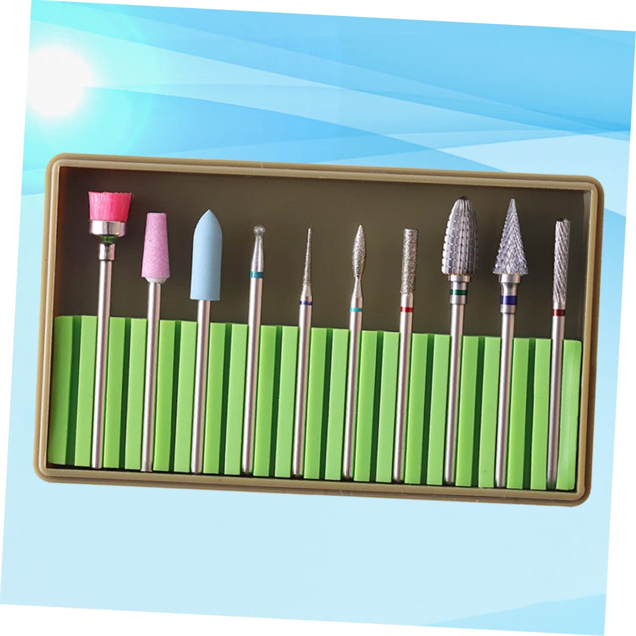 POPETPOP 3 Set Punta del Chiodo Spazzola Lima per Unghie Testa di Macinazione del Chiodo Punta del Chiodo del Diamante Punte di Ricambio per Trapano per Unghie Kit per Unghie para Uñas