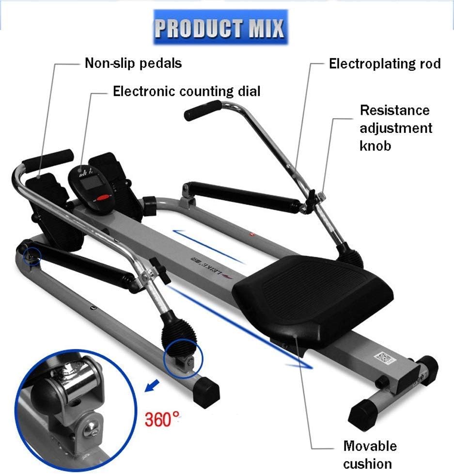 Foldable Rowing Machines Rowing Machine for Home use Foldable Adjustable Resistance Hydraulic Rower Rowing Machine Fitness Cardio Workout Black Silver Colour
