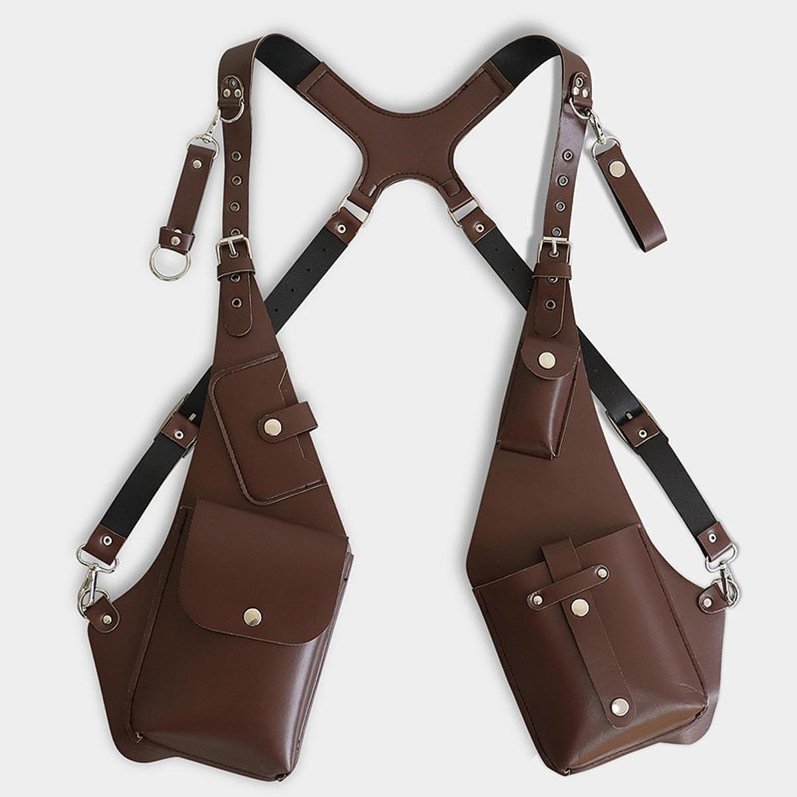Medieval Leder Fanny Pack Gürteltasche für Männer, Outdoor Holster Pouch Taschen Handytasche Unterarm Umhängetasche Crossbody Geldgürtel Nordic Retro für Reisen Camping Wandern, Style b