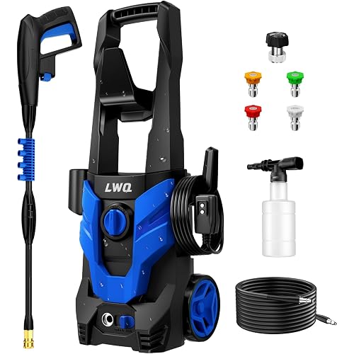 Pressure Washer, Power Washer with 4 Quick Connect Nozzles, High Pressure Cleaning Machine with Foam Cannon for Cars/Fences/Driveways/Patios/Home Cleaning