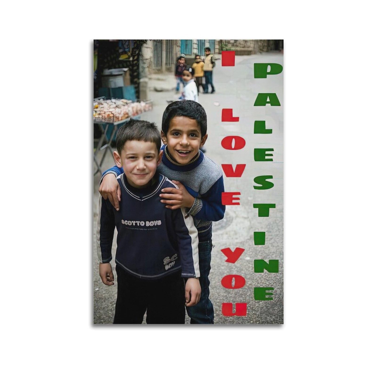 XKUGA Palestinian Flag Anti War Freedom Gaza World Peace Poster Modern Decorative Canvas Prints - Ideal Wall Art for Family, Man Cave, Game Room, Boys & Girls Bedroom 16x24inch(40x60cm)