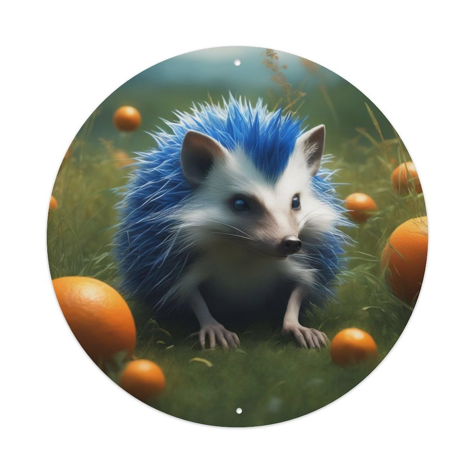 Animal Little Blue Hedgehog Metal Tin Sign