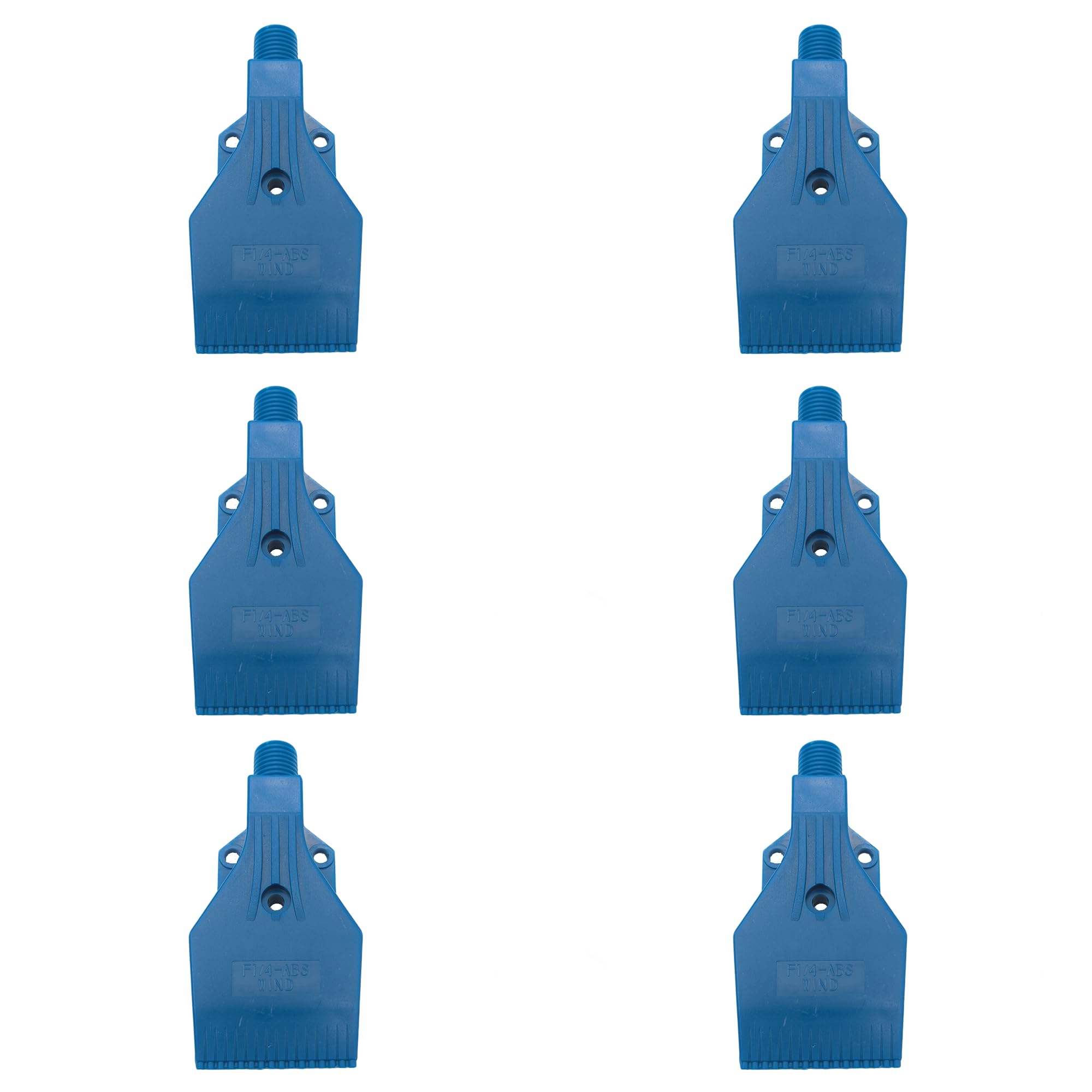 XCSJ Wind Jet Air Nozzles, 6 Pieces, Flat Wind Jet Air Blower Air Spray Nozzle, 1/4 Inch BSPT, Air Blowable Flat Nozzle, Wind Nozzle, Air Spray Nozzle for Air Compressor (Blue)