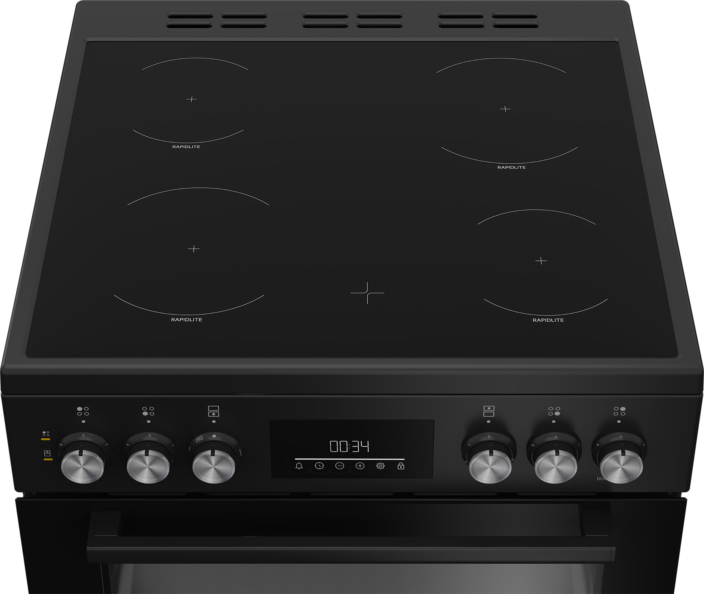 Beko AeroPerfect™ FTC6731K 60cm Wide Single Oven Electric Cooker with Ceramic Hob - Black - A Rated — view 4