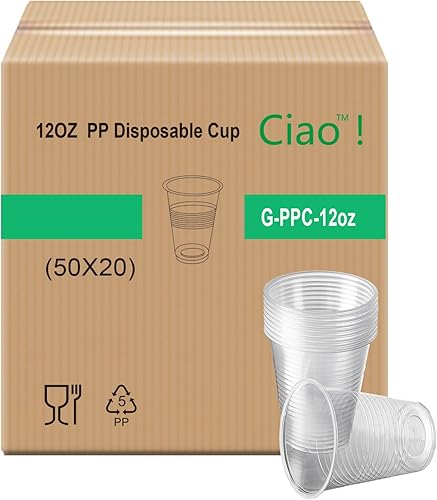 Vaso desechable acanalado de polipropileno de 12 oz (caja de 1,000)