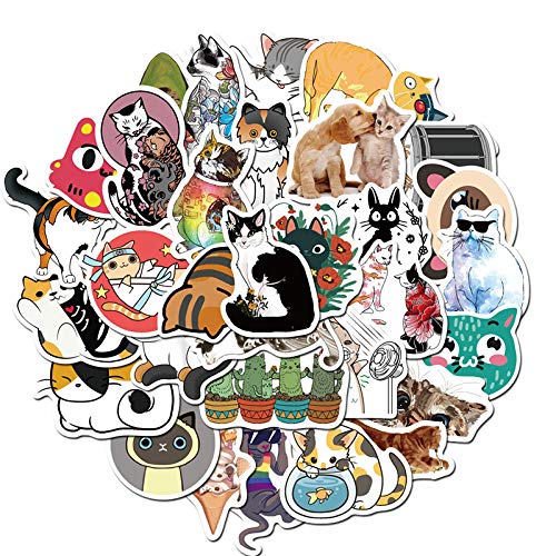 Preisvergleich Produktbild FENGLING Katze Tier Graffiti Aufkleber Mixed Style Aufkleber Koffer Laptop Gepäck Gepäck Skateboard Computer Sti