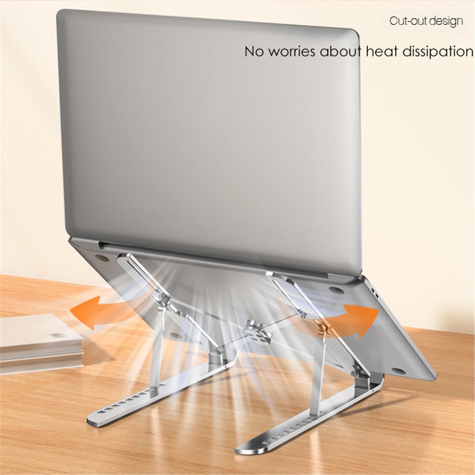 Podstawka pod laptopa Przenośny stojak na laptopa do biurka, składany aluminiowy, dziesięciostopniowa regulacja prędkości(Pink)