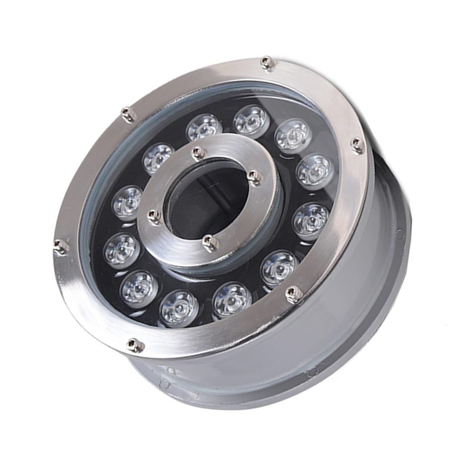 Faretto Subacquei - Luce Da Immersione A LED, Faretto subacqueo sommergibile a foro centrale 12V / 24V, faretto da giardino impermeabile in acciaio inossidabile IP68 ( Color : Yellow , Size : 12W(24V)