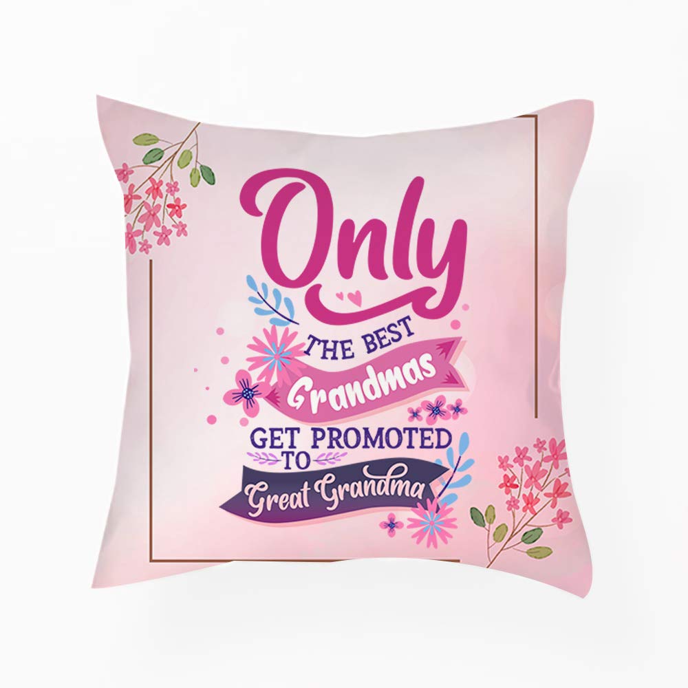 Getagift Satin Cover With Insert Only The Best Grandmas Get Promoted To Great Grandma Mothers Day Great-Grandmother Cushion For Bedroom/Sofa Car Chair Decor, Cotton/Linen Cushion, And Throw Pillow Cushion. (Satin Cover With Insert)