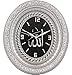Islamic Oval Wall Clock Home Decor Allah Silver and Black 12.5 X 14.5in